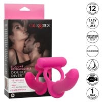 CalExotics Double Diver Vibrating Cock Ring with Dildo