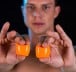 Zizi Plasma Cock Ring & Ball Stretcher 2 pcs Fluo Orange