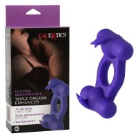 Vibračný erekčný krúžok CalExotics Silicone Rechargeable Triple Orgasm Enhancer