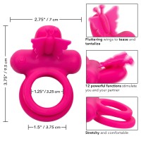 Vibrační erekční kroužek CalExotics Silicone Rechargeable Butterfly Dual Ring