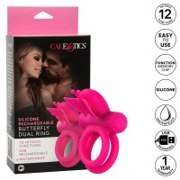 Vibrační erekční kroužek CalExotics Silicone Rechargeable Butterfly Dual Ring