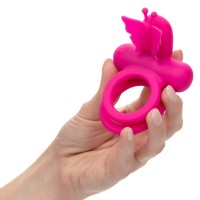 Vibračný erekčný krúžok CalExotics Silicone Rechargeable Butterfly Dual Ring