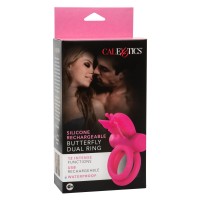 Vibračný erekčný krúžok CalExotics Silicone Rechargeable Butterfly Dual Ring