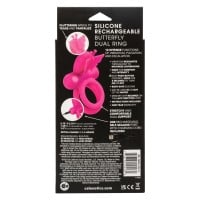 Vibračný erekčný krúžok CalExotics Silicone Rechargeable Butterfly Dual Ring