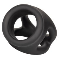 Erekčný krúžok a naťahovač semenníkov CalExotics Alpha Liquid Silicone Dual Cage & Ring