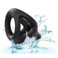 Erekční kroužek a natahovač varlat CalExotics Alpha Liquid Silicone Dual Cage & Ring