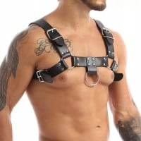 Kožený postroj Slave4master Leather Upper Body Male Harness