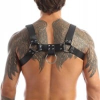 Kožený postroj Slave4master Leather Upper Body Male Harness