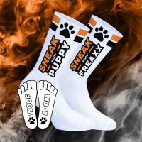 Ponožky Sneakfreaxx Neon Woof Puppy oranžové