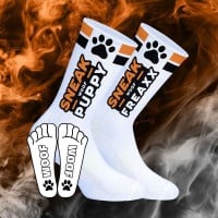 Ponožky Sneakfreaxx Neon Woof Puppy oranžové