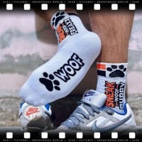 Ponožky Sneakfreaxx Neon Woof Puppy oranžové