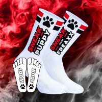 Sneakfreaxx Woof Puppy Socks White-Red