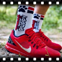 Sneakfreaxx Woof Puppy Socks White-Red