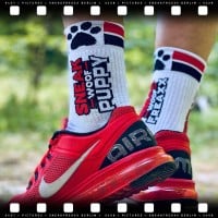 Sneakfreaxx Woof Puppy Socks White-Red