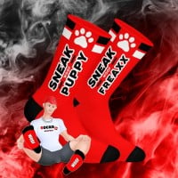 Ponožky Sneakfreaxx Woof Puppy červené