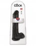 Realistické dildo s varlaty King Cock 13″ černé