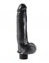 Vibrační dildo s varlaty King Cock 9″ černé