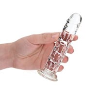 Gelové dildo RealRock Crystal Clear Realistic 6″ růžové