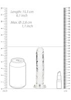 Gelové dildo RealRock Crystal Clear Realistic 6″ růžové