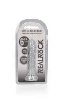 Gelové dildo RealRock Crystal Clear Realistic 6″ fialové