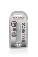 Gelové dildo RealRock Crystal Clear Realistic 6″ růžové