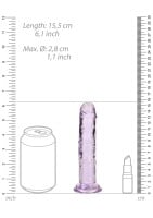 Gelové dildo RealRock Crystal Clear Realistic 6″ růžové