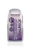 Gélové dildo RealRock Crystal Clear Realistic 6″ fialové