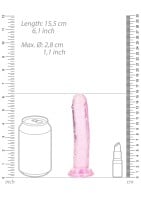 Gelové dildo RealRock Crystal Clear Realistic 6″ průhledné