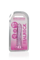 Gélové dildo RealRock Crystal Clear Realistic 6″ ružové