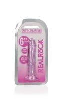 Gelové dildo RealRock Crystal Clear Realistic 6″ růžové