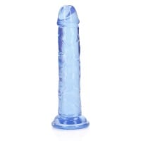 Gélové dildo RealRock Crystal Clear Realistic 6″ modré