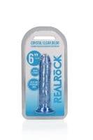 Gélové dildo RealRock Crystal Clear Realistic 6″ modré