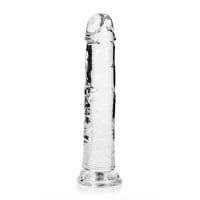 Gelové dildo RealRock Crystal Clear Realistic 8″ modré