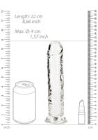 Gelové dildo RealRock Crystal Clear Realistic 8″ průhledné