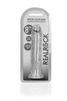 Gelové dildo RealRock Crystal Clear Realistic 8″ průhledné