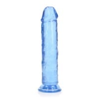 Gélové dildo RealRock Crystal Clear Realistic 8″ modré