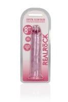 Gélové dildo RealRock Crystal Clear Realistic 8″ ružové