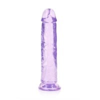 Gélové dildo RealRock Crystal Clear Realistic 8″ fialové