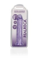 Gelové dildo RealRock Crystal Clear Realistic 8″ růžové