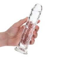 Gelové dildo RealRock Crystal Clear Realistic 7″ průhledné