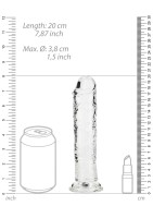 Gelové dildo RealRock Crystal Clear Realistic 7″ průhledné