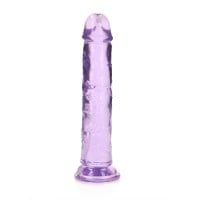 Gelové dildo RealRock Crystal Clear Realistic 7″ fialové