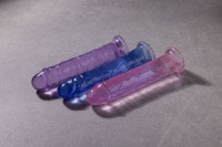 RealRock Crystal Clear Realistic 7″ Jelly Dildo Purple