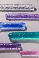 Gélové dildo RealRock Crystal Clear Realistic 7″ modré
