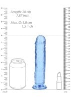 Gelové dildo RealRock Crystal Clear Realistic 7″ modré