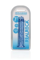 Gelové dildo RealRock Crystal Clear Realistic 7″ modré