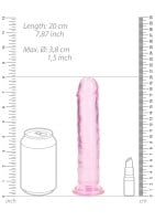 Gelové dildo RealRock Crystal Clear Realistic 7″ růžové