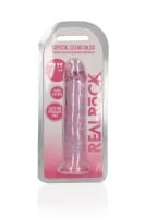 Gelové dildo RealRock Crystal Clear Realistic 7″ růžové
