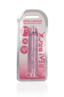 Gélové dildo RealRock Crystal Clear Realistic 7″ priehľadné