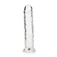 Gélové dildo RealRock Crystal Clear Realistic 9″ fialové